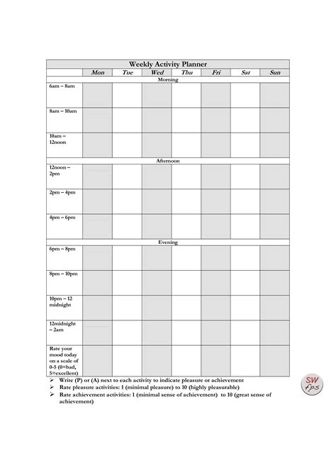 Printable Weekly Activity Planner - How to create a Weekly Activity Planner? Download this ...