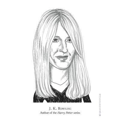 Portrait of J K Rowling by Iain McIntosh for Life in CONTEXT | Portrait, Female sketch, Male sketch