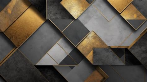 Premium Photo | Black and Gold Geometric Wallpaper for a Luxurious Interior Design Generative ai