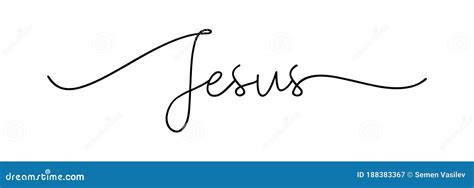 Jesus. Christian, Bible, Religious, Churh Cursive Script Word. Stock ...