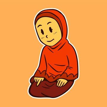 Premium Vector | Muslim girl praying vector illustration
