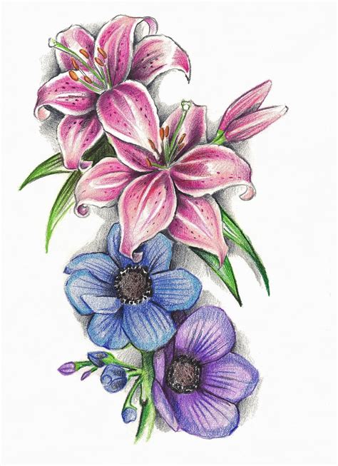 Lily Flower Tattoo Drawing at PaintingValley.com | Explore collection ...