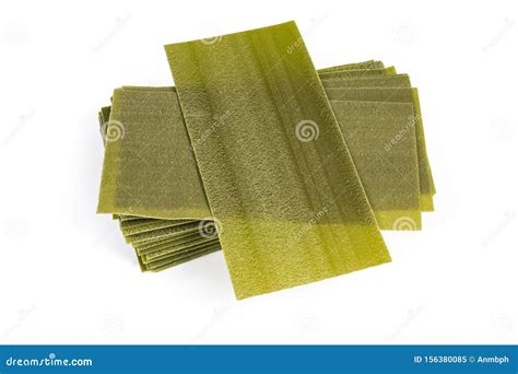 Uncooked Green Spinach Lasagna Sheets on a White Background Stock Image - Image of stack, dough ...