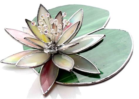 Stained Glass Water Lily Tiffany Style Wedding Home Decor Crystal ...