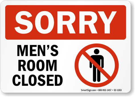 Sorry Mens Room Closed Sign, SKU: S2-1263