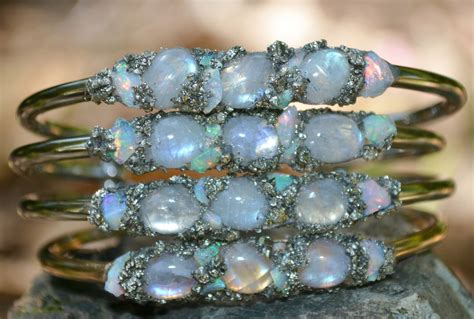 Moonstone Jewelry, Moonstone Bracelet, Moonstone and Opal Jewelry, Opal, Moonstone, Unique Gift ...