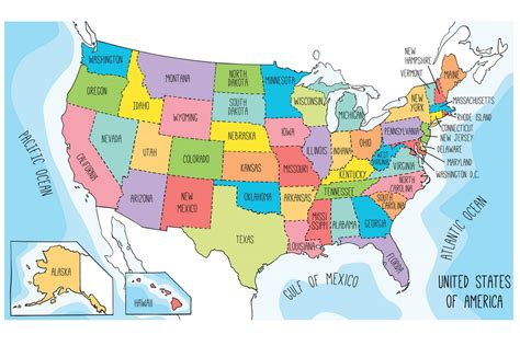 Printable Us State Map With Names : 2 Usa Printable Pdf Maps 50 States And Names Plus Editable ...