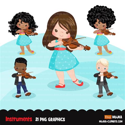 Kid Playing Violin Clipart