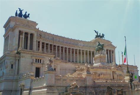 The Victor Emmanuel II Monument in Rome. Italy Stock Photo - Image of memorial, flag: 101771536