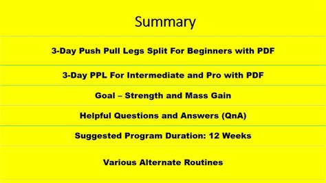 Push Pull Legs Hypertrophy Program Pdf | EOUA Blog