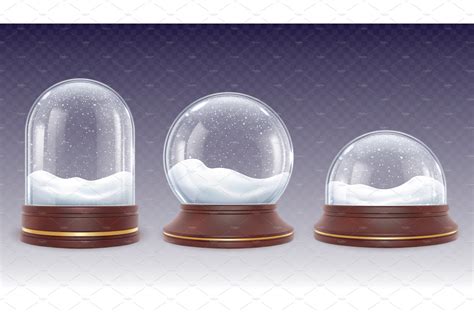 Christmas snow globes. Glass globe | Background Graphics ~ Creative Market