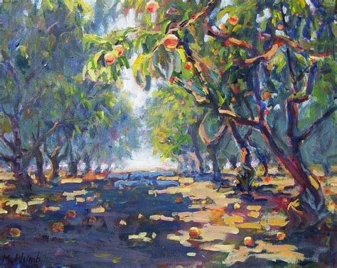 In the Peach Orchard Painting by Margaret Plumb - Fine Art America