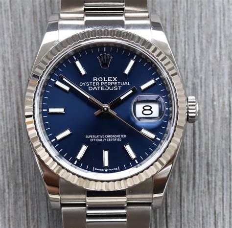 Rolex Datejust 36mm Blue Dial Fluted Bezel 126234 - 2021 — WATCH VAULT