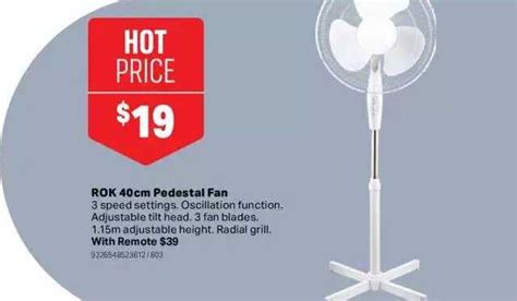 Rok 40cm Pedestal Fan Offer at Mitre 10 - 1Catalogue.com.au