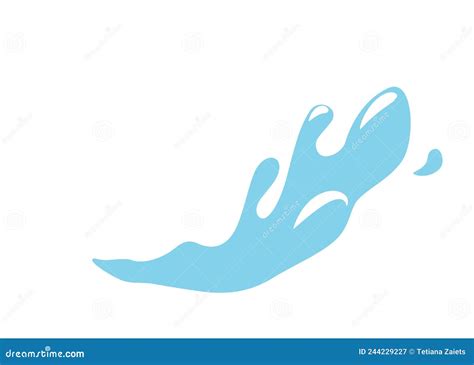 Blue Water Splash Vector Background in Simple Flat Style Isolated on White Backdrop. Aqua Icon ...