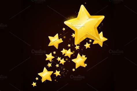 Vector Gold Star Black Background