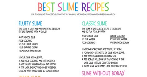 printable slime recipes.pdf | Slime recipe, Cool slime recipes, Easy slime recipe