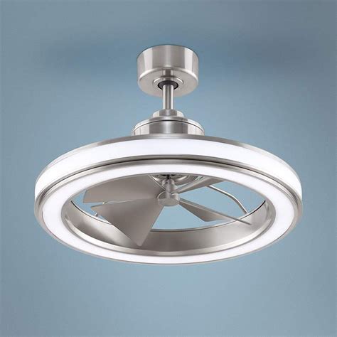 24" Fanimation Gleam Brushed Nickel LED Damp Ceiling Fan with Remote - #69P10 | Lamps Plus ...