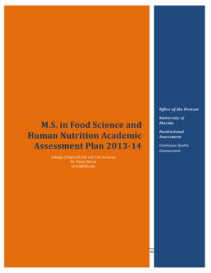 Fillable Online assessment aa ufl M.S. in Food Science and Human Nutrition Academic Assessment ...
