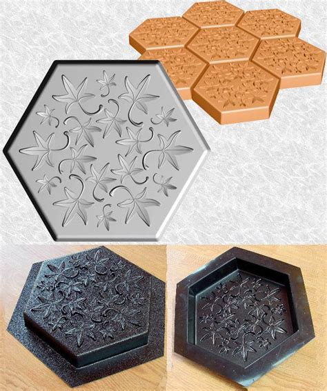 C and R Enterprise - Stepping Stone Molds - 010 - Hexagon - Fall Leaves