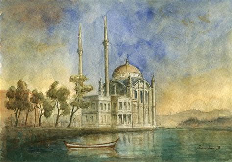 Ortakoy Mosque Istanbul Painting by Juan Bosco - Fine Art America