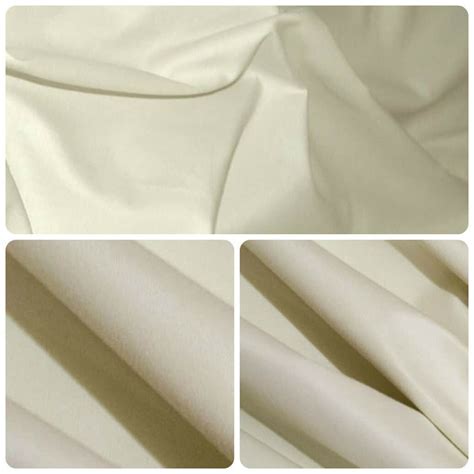 Ivory Cotton Sateen Curtain Lining Fabric - Funky Fabric