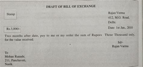 Bill Of Exchange Form