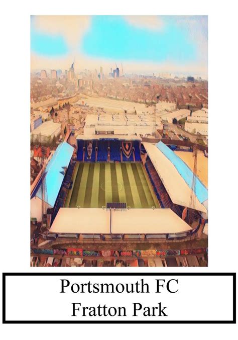 Portsmouth FC Stadium Artistic Aerial Impression Pompey | Etsy