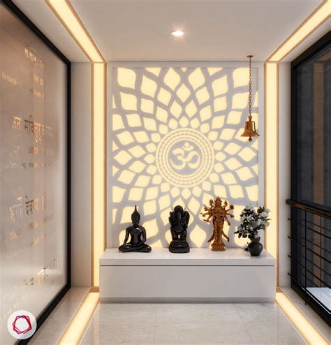 Modern Mandir Design In Drawing Room - The Top Reference