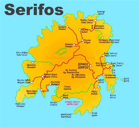 Serifos tourist map - Ontheworldmap.com