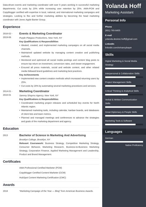 Marketing Coordinator Resume Template