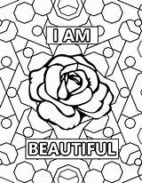 I Am beautiful Printable Adult Coloring By DigitalDownloadPrint sketch template