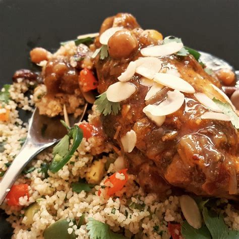 Moroccan Chicken Tagine with Baked Rainbow Couscous - The Dutch Foodie