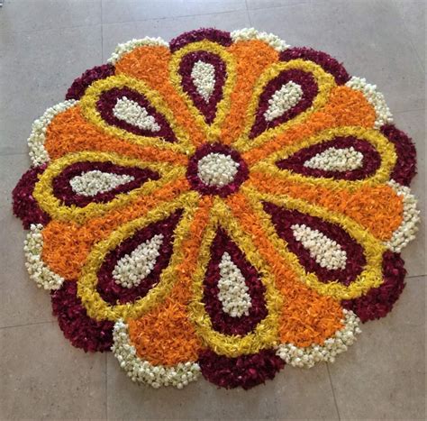 Pin by mayuri k on rangoli | Simple flower rangoli, Simple flower ...