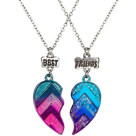 PWFE BFF Necklaces for 2-Split Heart Best Friends Forever Pendant Friendship Gifts Girls BFF ...