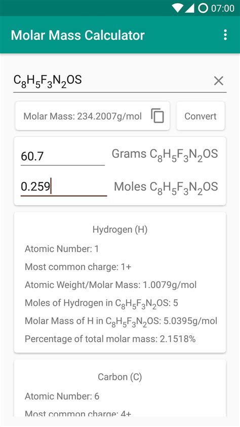 Molar Mass Calculator APK for Android Download