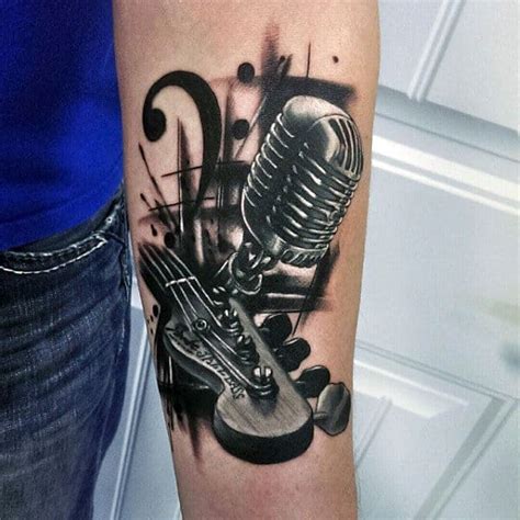 90 Microphone Tattoo Designs For Men - Manly Vocal Ink