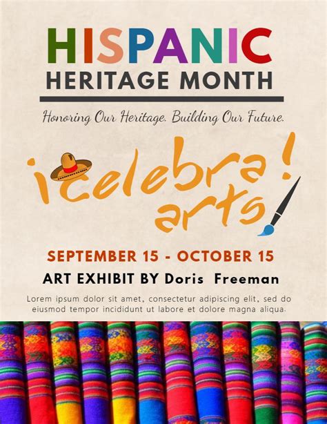 Hispanic Heritage Month Art Exhibition Poster Template