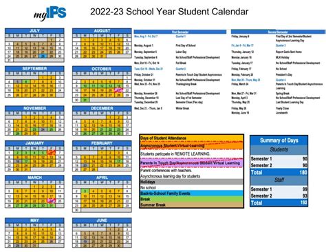 Indianapolis Public Schools Calendar Holidays 2022-2023 PDF