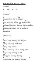 CHORDS NOV. 4.docx - PUPURIHIN KA O DIYOS Intro C Am F G Verse C Am ...