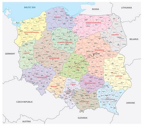 Map Of Area Around Poland - Map Of Counties Around London