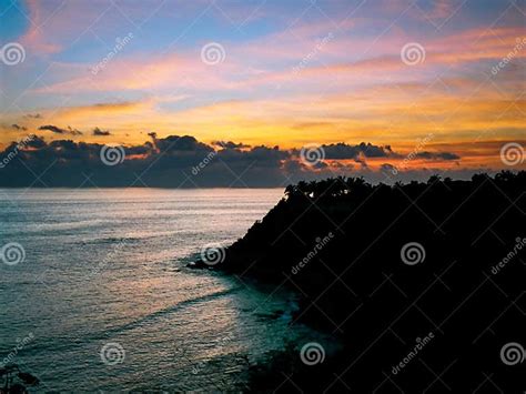 Playa Carrizalillo at Sunset Stock Image - Image of promontory, coast ...