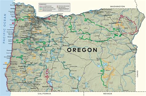 Oregon Scenic Drives Map - Map With Cities