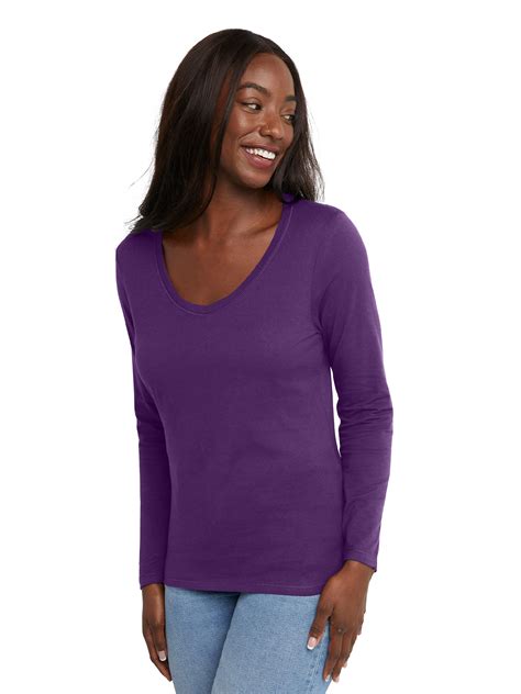 Hanes Women's Long Sleeve V-Neck Tee - Walmart.com