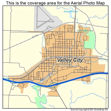 Aerial Photography Map of Valley City, ND North Dakota