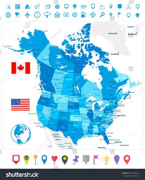 249 Us canada map flag Images, Stock Photos & Vectors | Shutterstock