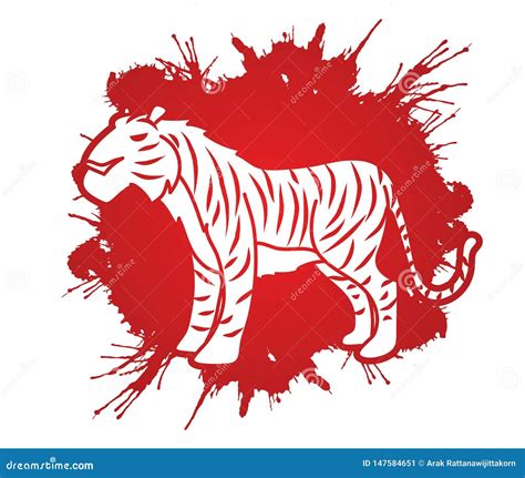 Angry Tiger Cartoon Graphic Stock Vector - Illustration of animal ...