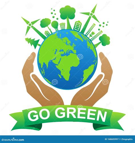 Go Green Save Earth Illustration Stock Vector - Illustration of world, background: 168605997