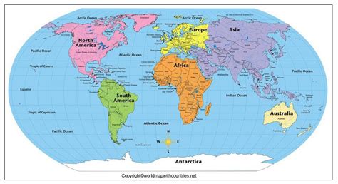 Printable World Map With Continents And Oceans 2023 Calendar Printable | Porn Sex Picture