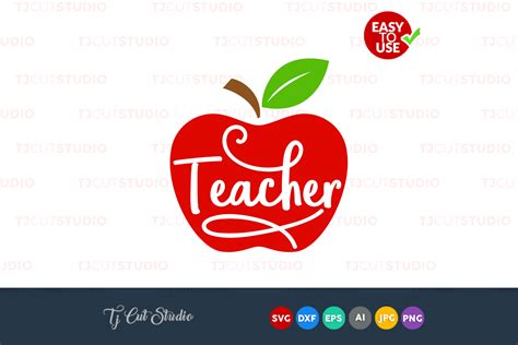 Teacher svg, Teacher apple svg, apple svg, Files for Silhouette Cameo or Cricut, Commercial ...